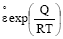 epsilon degree exp(Q/RT)